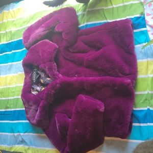 Magenta Faux Fur Coat